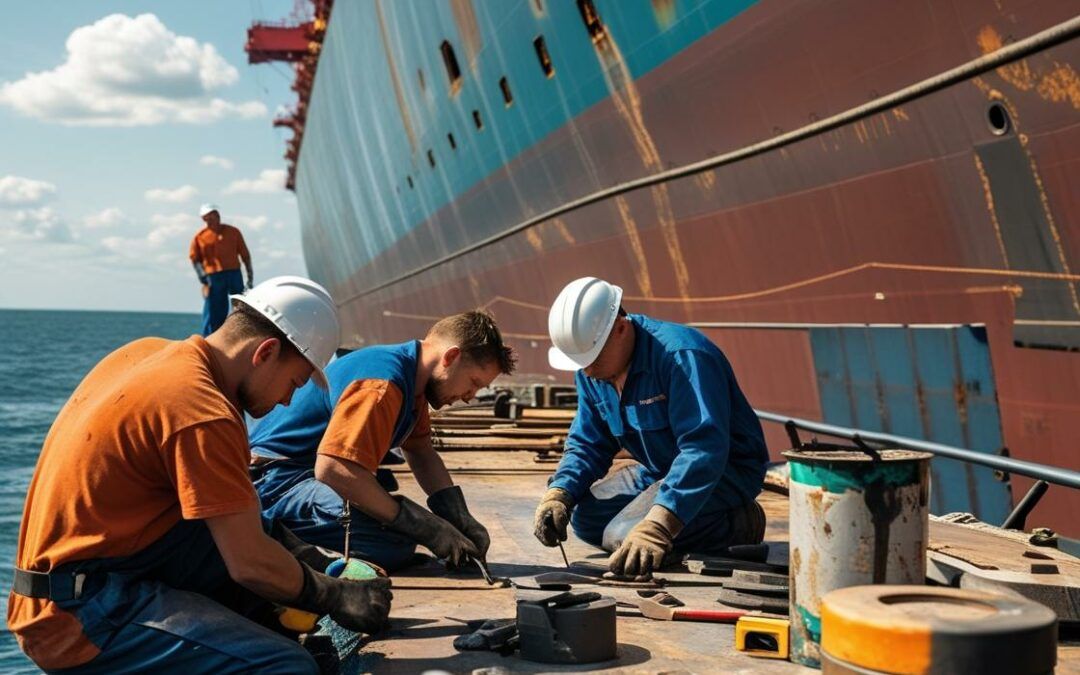 Reparación del casco de la Salvamar Menkalinán