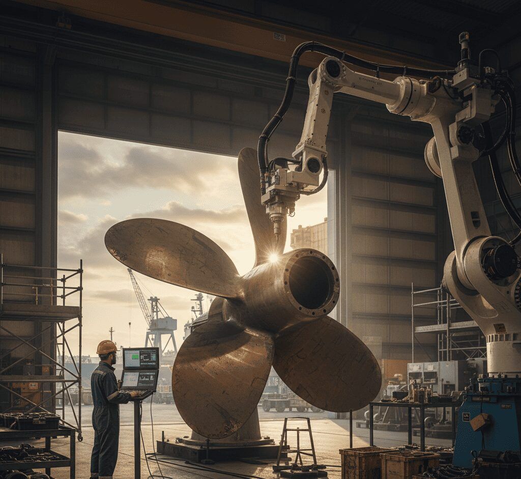 Reparación mecánica con tecnología DED en buques del Arsenal de Cádiz